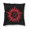 Supernatural Angel Pillowcase Printing Polyester Cushion Cover Decor Mark of Cain Throw Pillow Case Cover Seater Square Xcm
