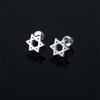 1 Pair Satin Star of David Screw Back Stainless Steel Stud Earrings for Men Women Ear Piercing  Jewelery Valentines Couple Gifts