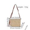 New Straw Woven Crossbody Bag Lightweight Beige Khaki Beach Shoulder Bag Hollow Style Ladies Woven Pouch for Vacation