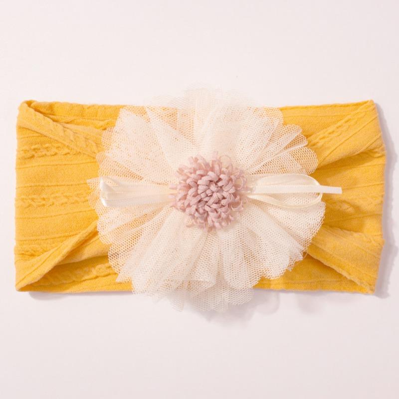 Hot-selling new children's headband cute mesh flower baby jacquard headscarf comfortable baby jewelry