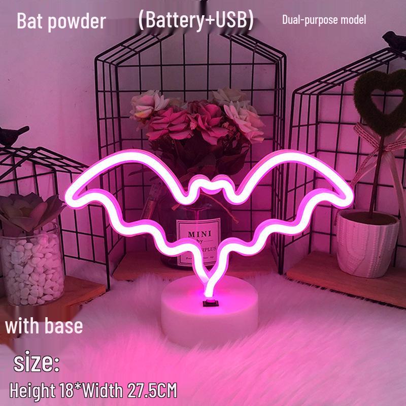 Lumière LED Néon Cactus & Flamant Rose pour Décorations de Fêtes