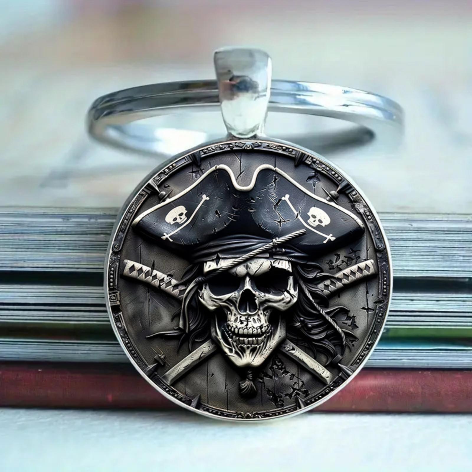 

Round Metal Keychain Pendant with Alloy Material and Unique Skull Handprint Design for Everyday Use and Accessory Organization One Size