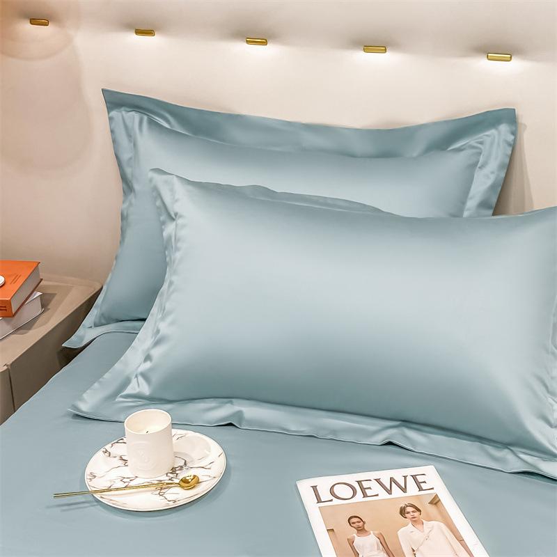 Pure Cotton Solid Color Long-Staple Pillowcase Pair – 100% Xinjiang Cotton, Single Piece, Simple Plain Design