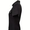 Women's Summer Short-sleeved Zipper Lapel Black T-shirt