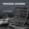 Impact Sockets Set 55pcs 6-Point 1/4" Drive Bit Ratchet Tool Kit Case