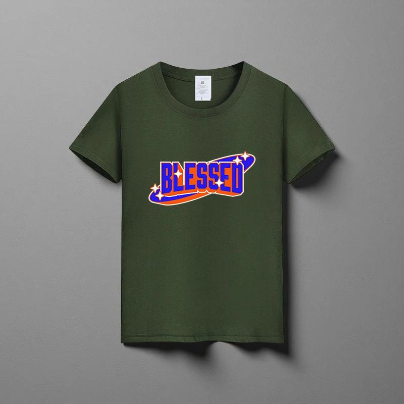 Summer new unisex versatile pure cotton T-shirt fashionable casual round neck top breathable loose fit print short sleeved shirt