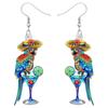 Thanksgiving Turkey Halloween Rainbow Magic Pumpkin Parrot Ghost Skull Pendant Earrings Acrylic Party Jewelry