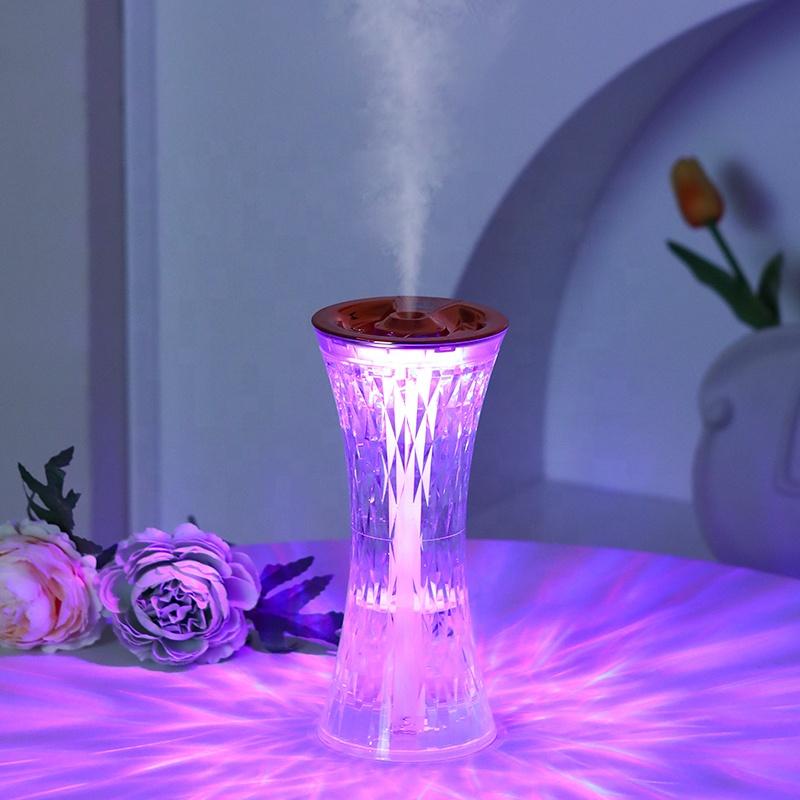Heißverkauf 270ml Mini Kristall LED Schreibtisch Aroma Diffusor Bunte Nachtlicht Kühle Nebel USB Kleine Taille Luftbefeuchter