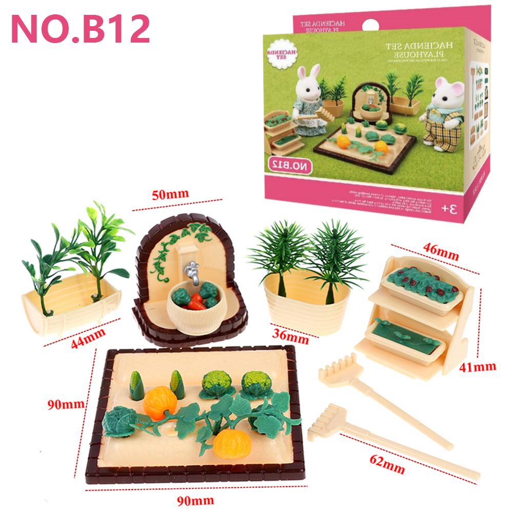 

Мебель для кукольного домика Семья лесных животных 1/12 Миниатюрные игрушки Аксессуары для кукол-девочек Спальня Ванная Комната Набор для кукольного домика для кукол