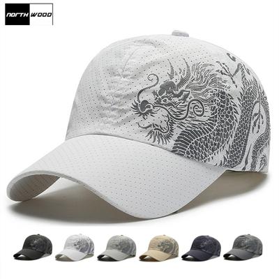 Dragon Pattern Hip Hop Quick-Drying Baseball Caps Breathable Polyester Summer Hat Sun Snapback Trucker Cap