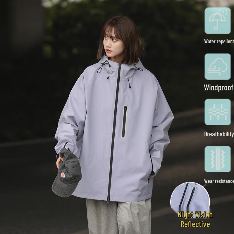 MULINSEN Unisex Windproof Waterproof Hooded Jacket L