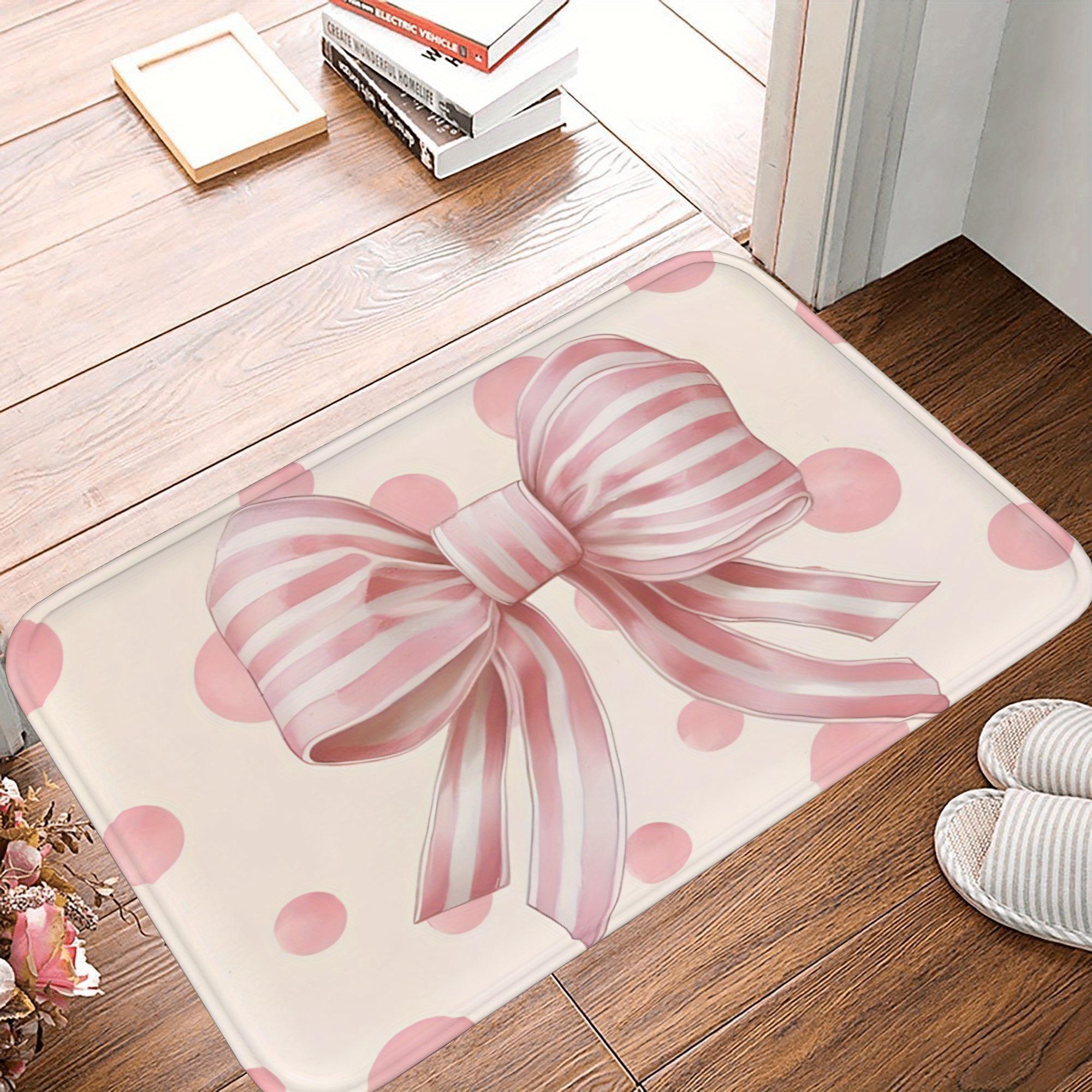 

1PC Hiar bow Pattern Kitchen Rug Non-Slip Door Mat Pop design Bathroom Rug Bath Mat Carpet for Home Sink Laundry Decoreeree 40cm x 60cm
