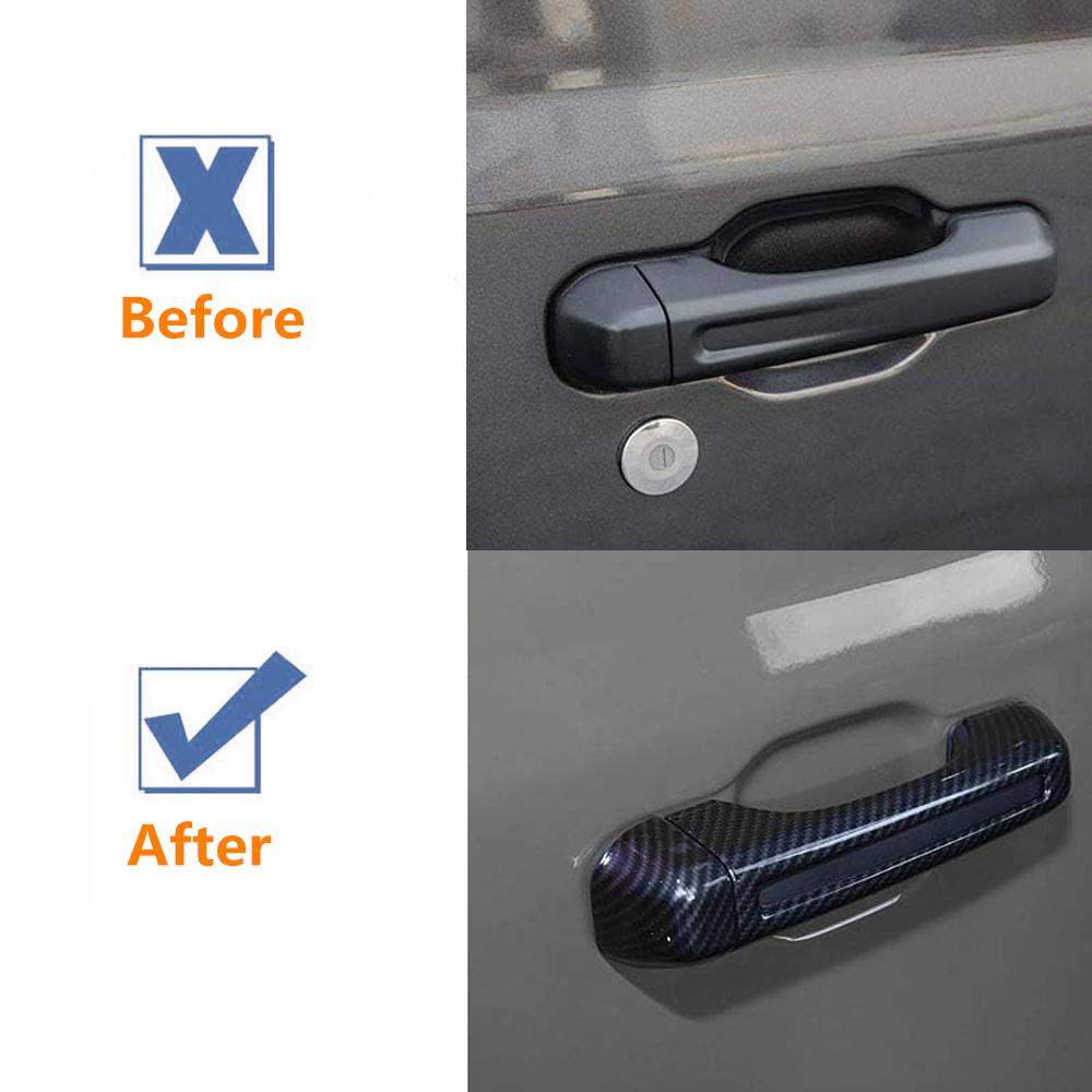Car Door Handle Cover Tailgate Handle Stickers Door Handle Bowl Decoration for Jeep Wrangler JL 2018-2026 Exterior Accessories