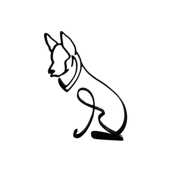 Decor Fier Câine Artă Minimalistă Sculptură Decorare Decorațiune Casă Meșteșug Foaie de Fier