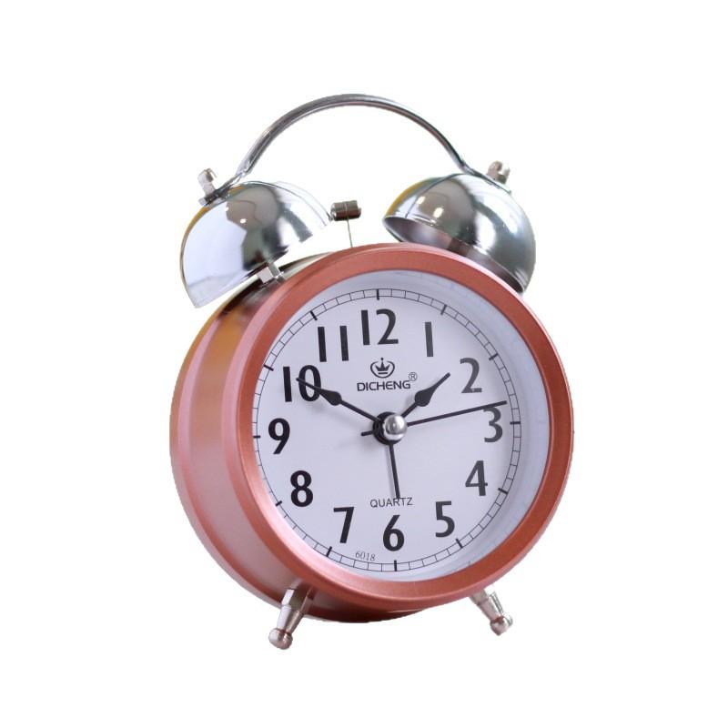 Vintage children's student bedroom bell alarm clock office luminous silent battery pointer running time alarm clock