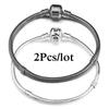 2 Stück/Los Sonderangebot 3mm Silberfarbene Schlangenkette Charm-Armband Für Damen Herren Passend für DIY-Armbänder Schmuck Geschenk