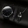3-Piece Set Watch Necklace Bracelet Men'S Watch Belt Watch Quartz Watch Fashion Men'S Set