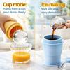 2-in-1 Collapsible Silicone Ice Ball Maker Cup, Reusable Portable Ice Sphere Mold with Straw & Lid, Easy Demolding, Leakproof