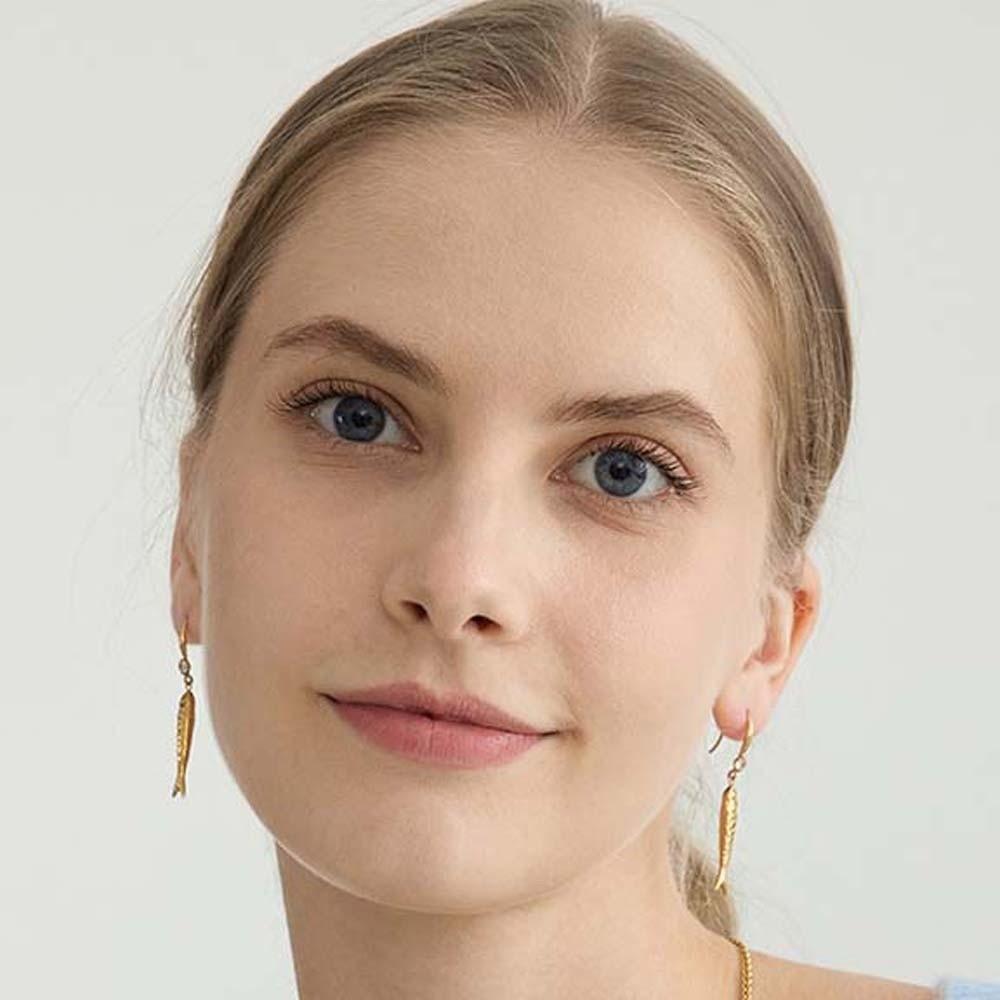 1 pair Exquisite Plated Fish Eardrops DIY Golden Fish Earrings Mini Metal Carp Earrings for Gifts