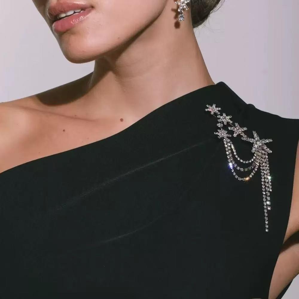 Light Luxury Star Tassel Brooch Clothes Accessories Light Luxury Broochs  Party Favors