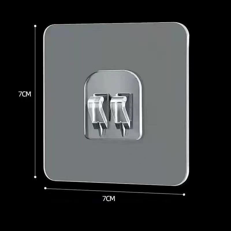 Strong Adhesive Hooks - No-Drill, Stainless Steel, No-Trace, Transparent Hooks for Kitchen/Bathroom Doors