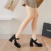 High Heels Women's New One-word Strap Mary Jane Shoes Versatile Fashion Thick Heel Single Shoes
