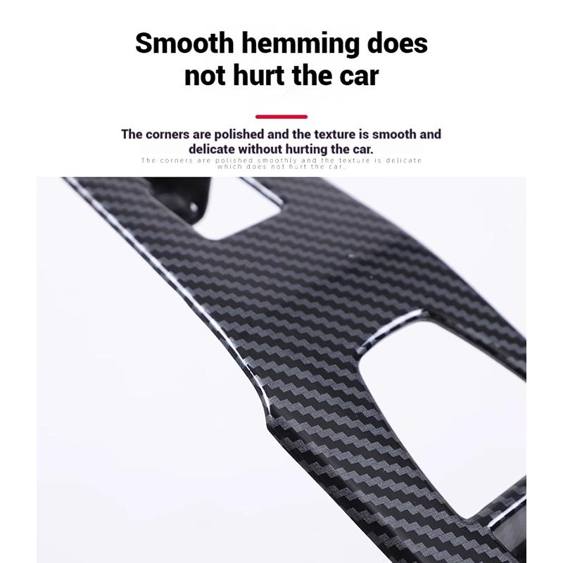 For BMW X3 G45 2025 Carbon Fiber Texture The Glass Key Frame of the Car Window Lift Panel Is Decorated with Interior Accessories