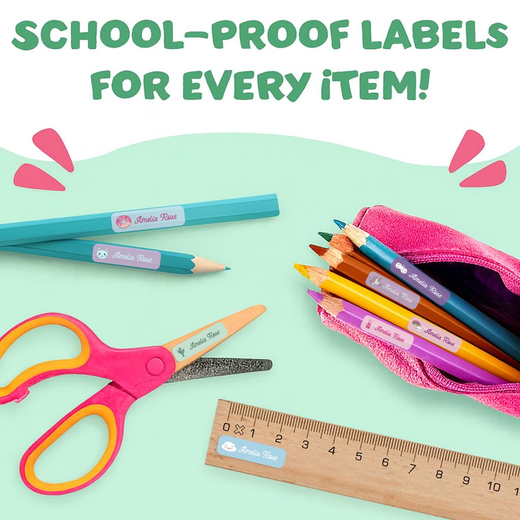 132 Personalized Name Stickers For Kids Custom Waterproof Name Labels For Bottles Lunch Boxes School Supplies