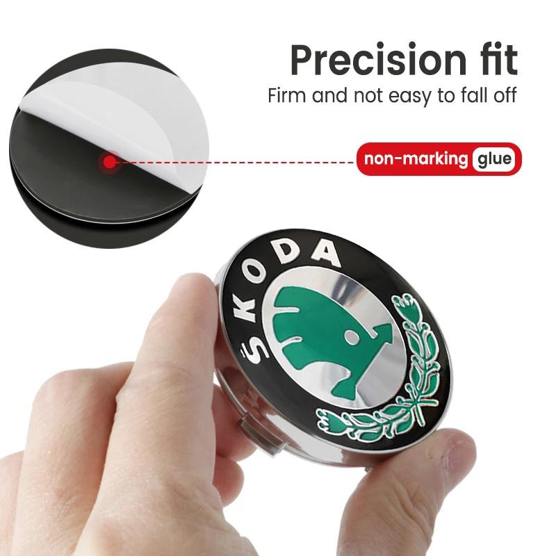 REOY4 For Skoda 4pcs 60mm Car Wheel Center Cover Hub Cap Auto Decoration Accessories VRS Octavia 1 2 3 A7 A5 Fabia Rapid Superb Yeti