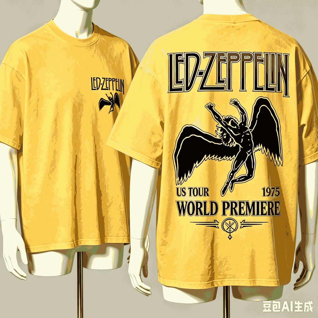 Led Zeppelin Voor Fan Cadeau T-shirt Unisex Unisex Harajuku Oversized Unisex Korte Mouw Streetwear Hoge Kwaliteit Koppels Klassiek T-shirt