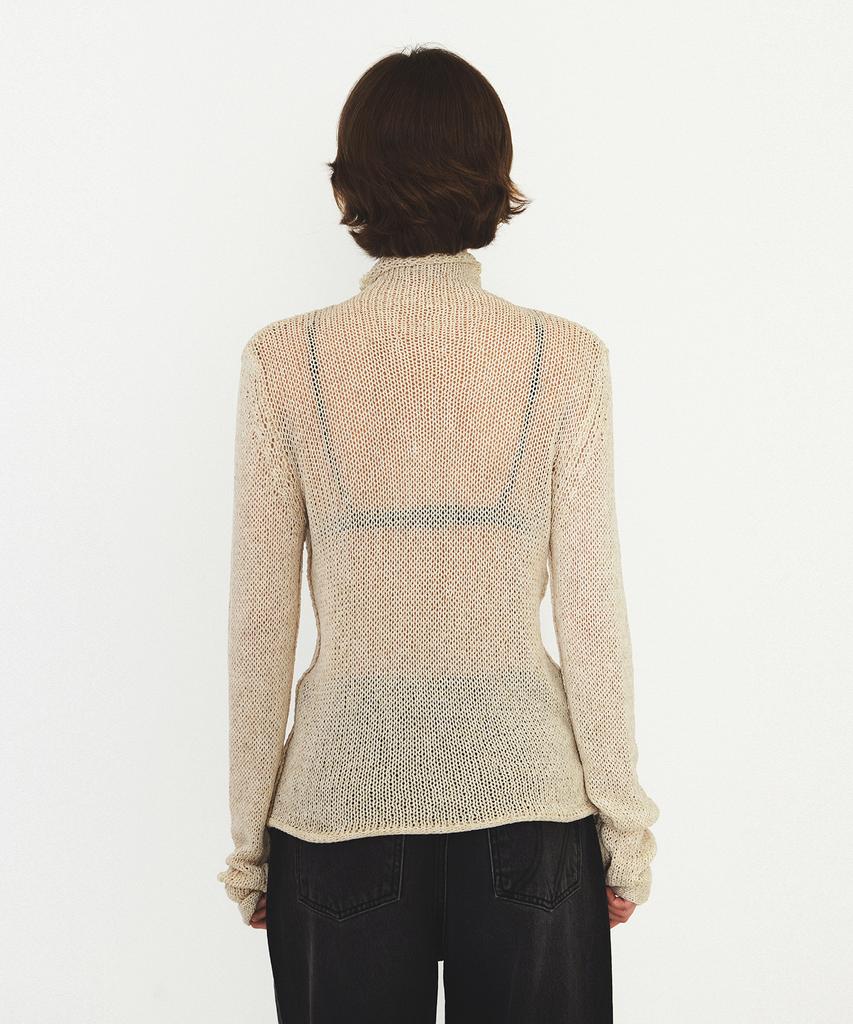 Daiaegeuneol Poloneck Netting Knit (Beige)