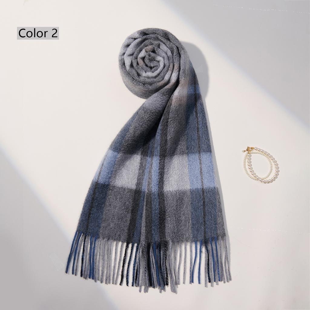 Winter 100% Cashmere Scarf Men Warmer Shawls And Wraps Echarpe Pashmina Blue Plaid Scarves Male
