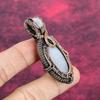 Rainbow Moonstone Pendant Gemstone Copper Wire Wrapped Jewelry Handmade Pendant