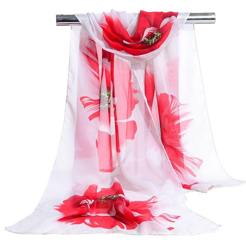 Printed Scarves for Spring and Summer Fashion Versatile Women's Chiffon Scarves Lightweight Shawls and Sun Protection Scarves