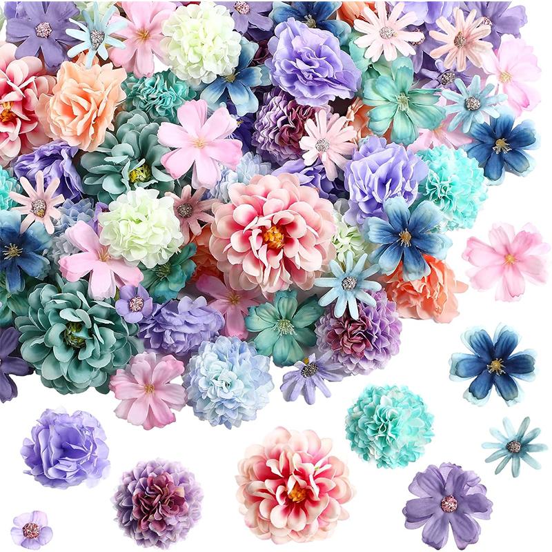 

20/50Pcs Mini Silk Rose Artificial Flowers Bulk Heads for DIY Home Room Wedding Birthday Party Wreath Decorations Fake Flowers