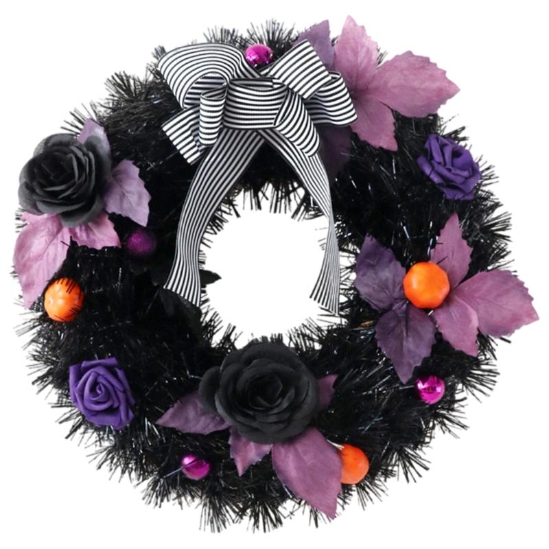Hanging Wreath for Halloween Festivities Scary Colorful Door Garlands Accessories Party Indoor Outdoor Party Decorations
