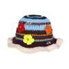 Niche hand-hooked wool contrasting color striped wool hat for men and women, small face in autumn and winter, versatile knitted basin hat