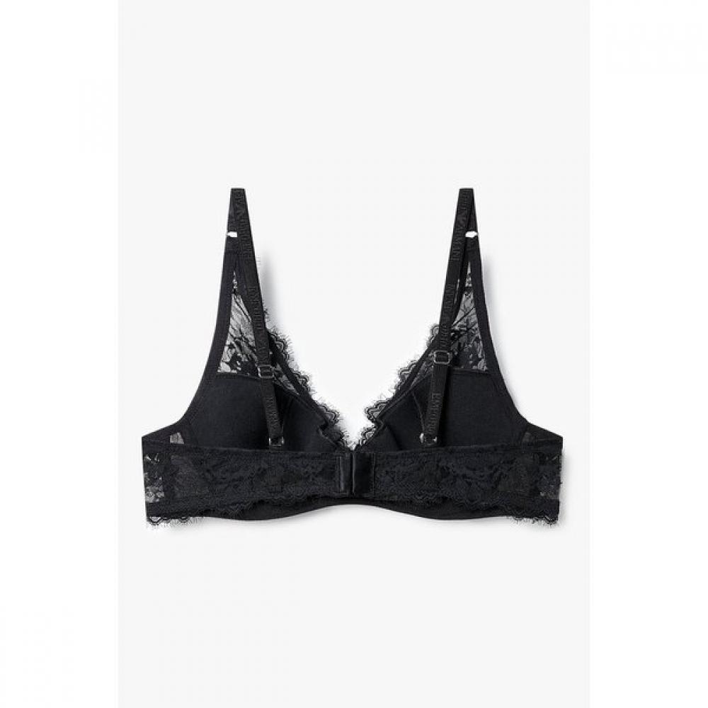 Emporio Armani Women Padded Balconette Bra Flower Embroidered 0825384527