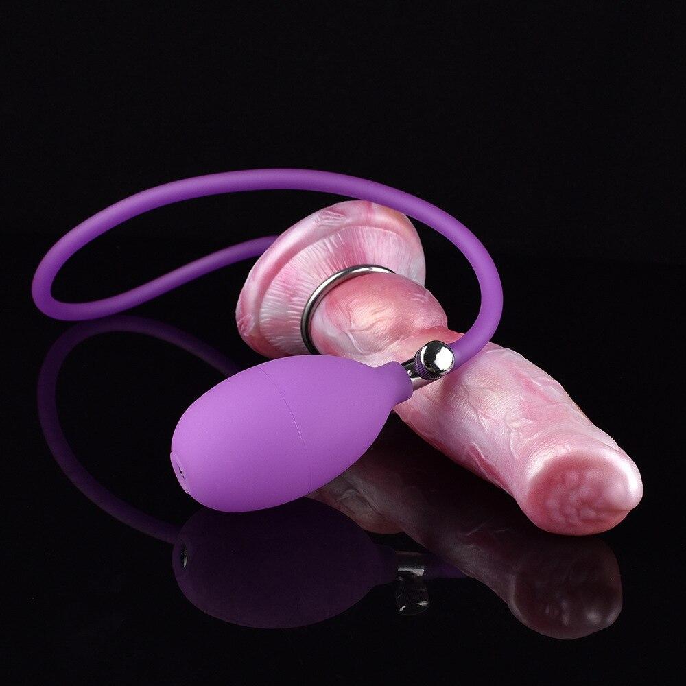 Gonfiabile In Silicone Vibratore Anal Plug Dilatatore Anale Dildo Masturbatore Giocattolo Del Sesso Fisting Pene Realistico Grande Cazzo Gay Schiavo BDSM