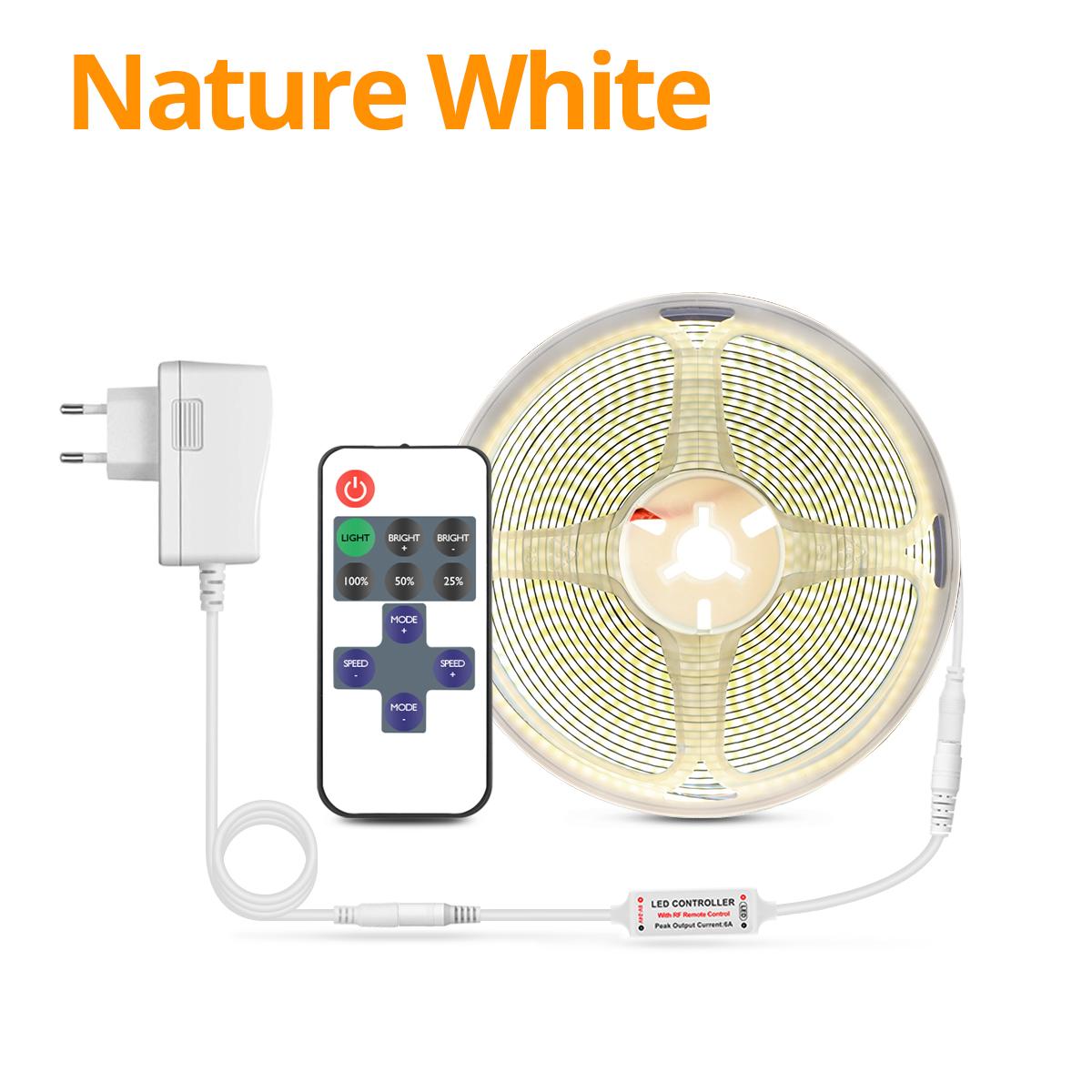 

Светодиодная лента с радиочастотным пультом управления COB Кухонная диммируемая настенная лампа Гибкая лента Подсветка под шкаф с вилкой EU 1M-EU