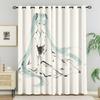 2Pcs Hatsune Miku Sakura Cherry Blossom Blackout Curtains Anime Watercolor Window Drapes Fan Room Esport Room Trendy Decor Gift