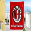 Ac Milan Customize Your Name Beach Towel Quick-Dry Soft Microfiber