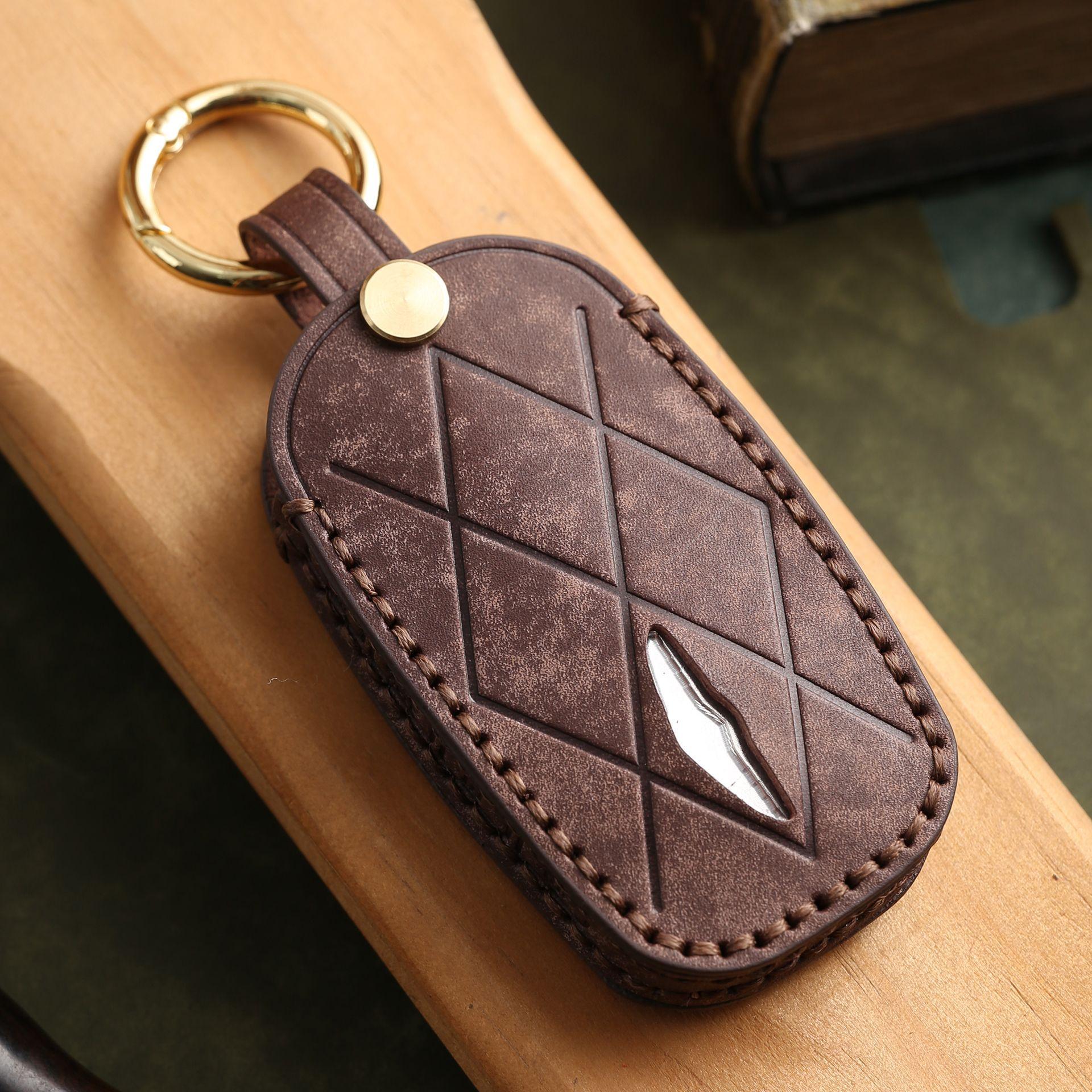 

Customized for Genesis key case GV60 GV90 new Lawns Genesis leather bag buckle case коричневий