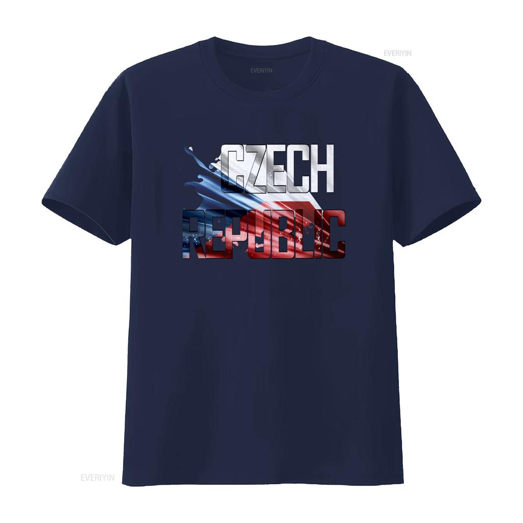 Czech Republic Flag T Shirt Country Printing For Men And Women vintage Washed Versatile Soft homme fashion Comfortable Casual