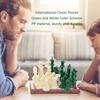 32PCS International Chess Pieces Green and White Chess Figures Felt Bottom Plastic Chess Figurine Piece Set