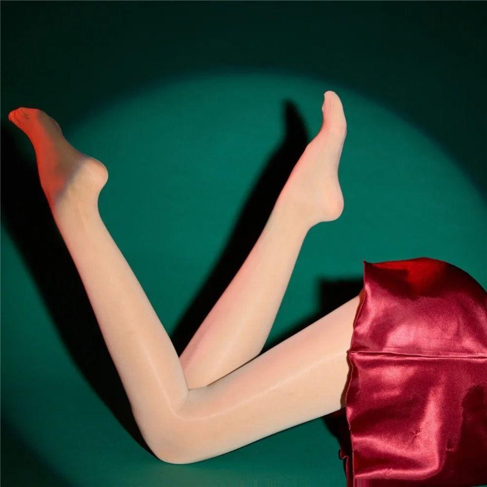 Oil Bright Shimmer Tights 360°Seamless Crotch Sheer Pantyhose Shaping  Silk Stockings  Girls