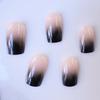 24Pcs Short Artificial Nails Solid Color Gradient White Enhancing Simple Fake Nails for Women Daily Wear Party Use