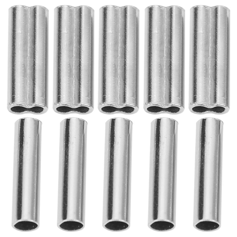 500PCS Length 1cm Fishing Line Connectors Copper Fishing Crimp Sleeve Kit  for Fishing Line