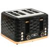 Four-Slice Rippled Toaster - Black