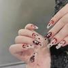 Dark Blood Chrome Hearts Removable Nail Art Tips Stickers - European & American Dark Style False Nail Patches.